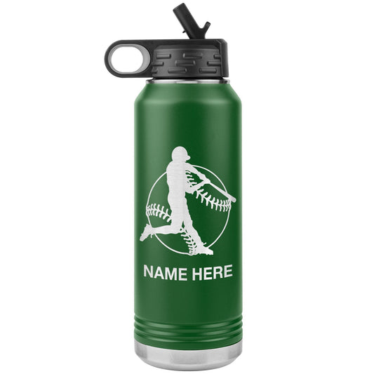 Custom Softball Player Water Bottle: Laser Etched Insulated Tumbler