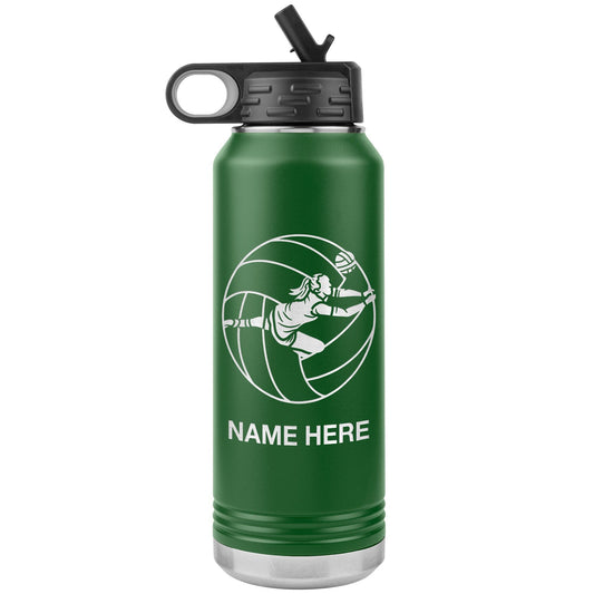 Custom volleyball Player With Name Water Bottle/Volleyball Team Gift/Volleyball Coach Water Bottle Gift/Laser Etched Gift With Name
