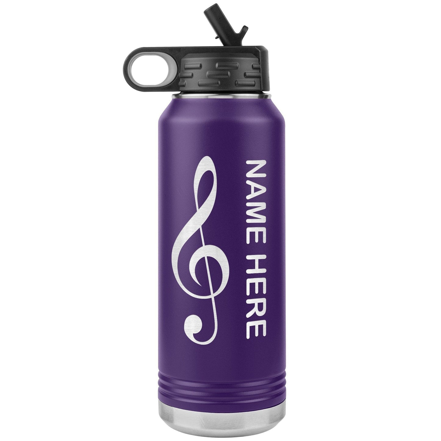 Custom Music Note Water Bottle: Laser Etched 32oz Tumbler