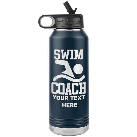 Personalized Swim Coach Water Bottle: Laser Etched Insulated Tumbler