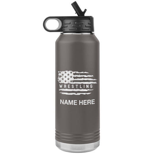 Custom Wrestling Bottle | Laser Engraved Insulated Tumbler 32oz | Coach Gift | Personalized Stainless Steel Tumbler | Wrestling Team Gift