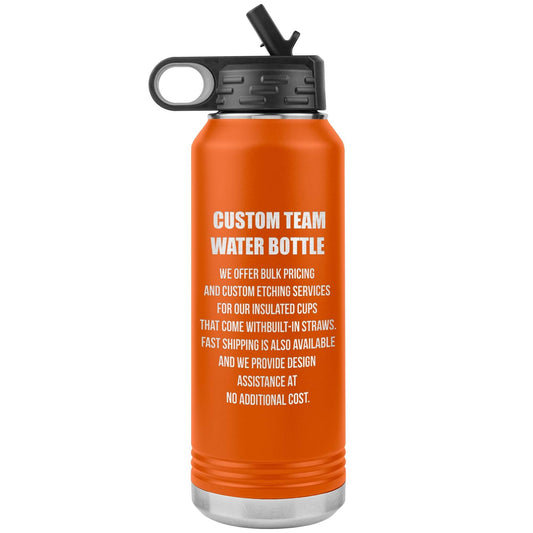 Personalized Basketball Coach Water Bottle | Laser Etched 32oz Insulated Tumbler | Custom Name Gift for Coaches & Team Members