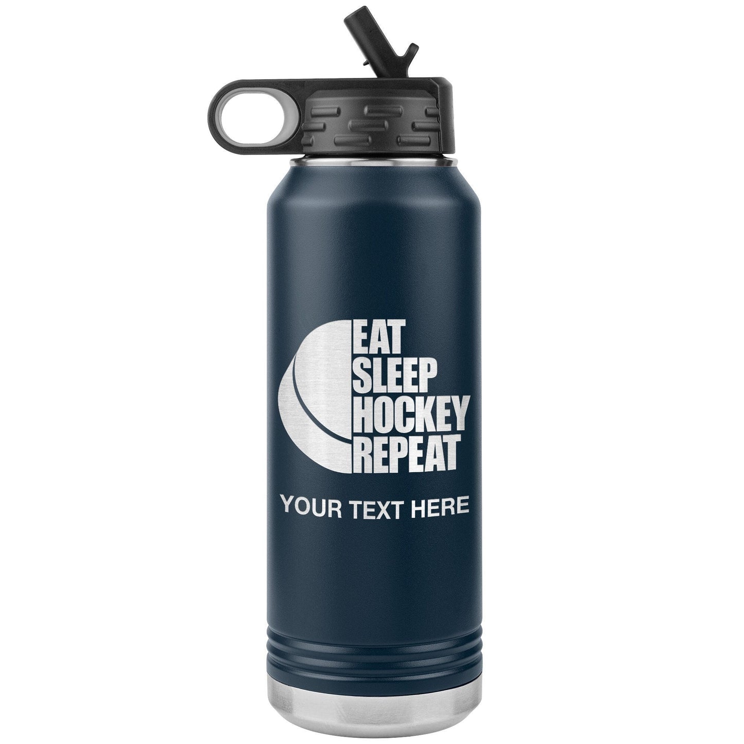 Custom Hockey Player Insulated Water Bottle: Laser Etched 32oz Tumbler