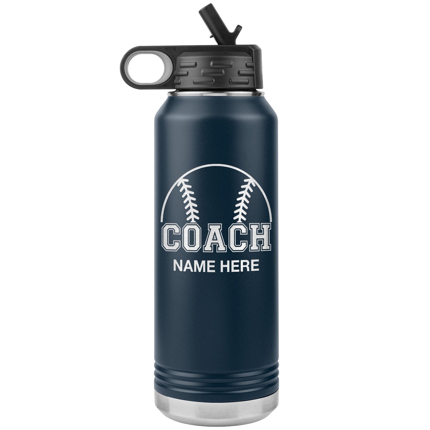 Personalized Softball Coach Water Bottle: Laser Etched Insulated Tumbler