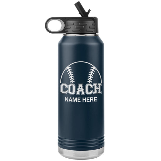 Personalized Softball Coach Water Bottle: Laser Etched Insulated Tumbler