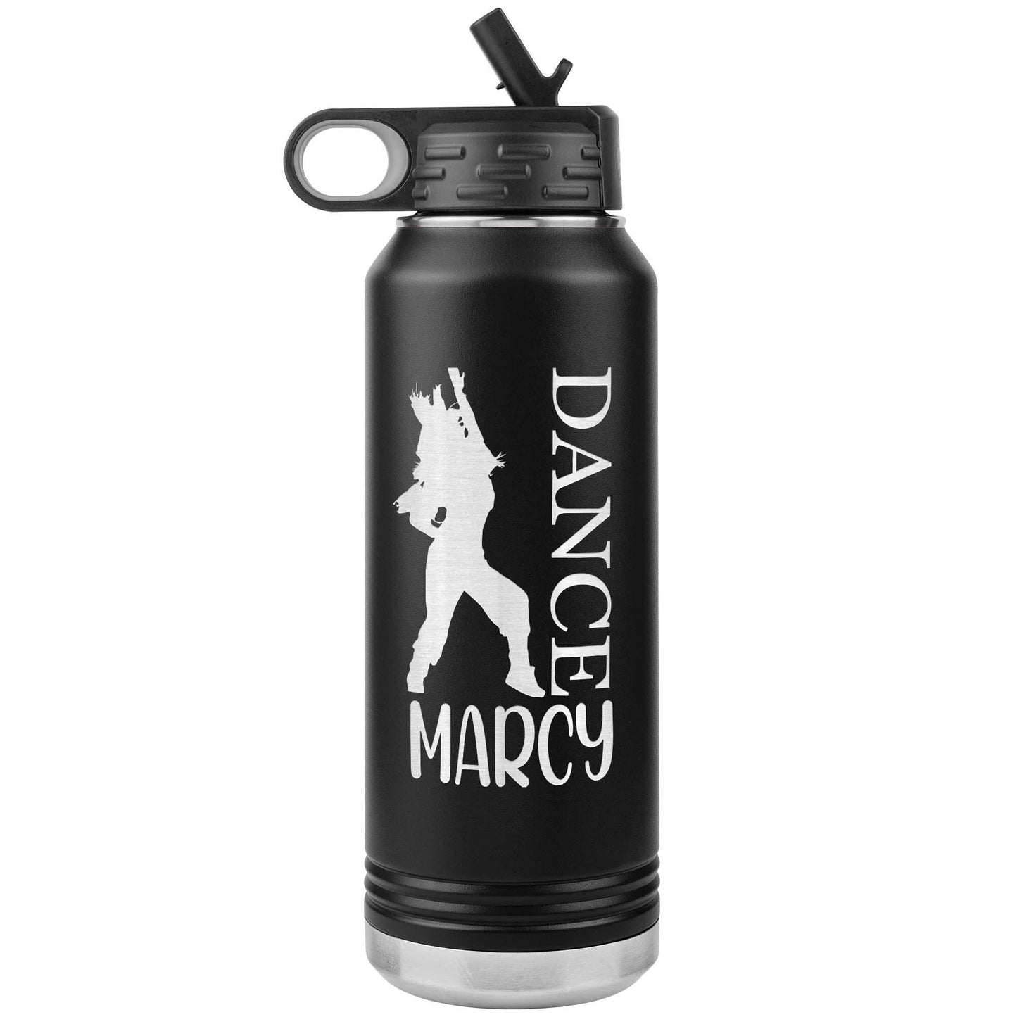 Personalized Engraved Stainless Steel Water Bottle with Straw