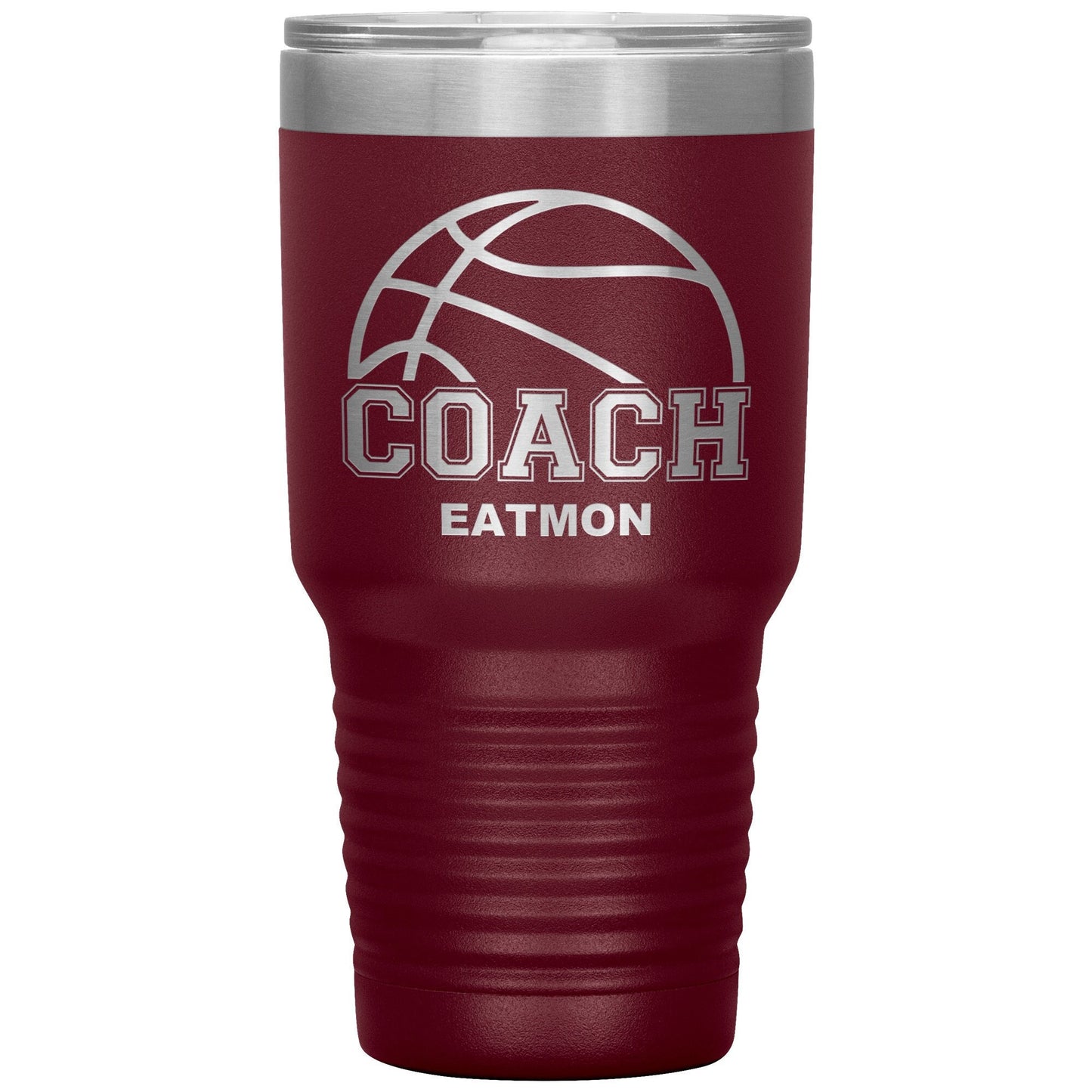 Custom Basketball Coach Water Bottle | 32oz Insulated Stainless Steel Tumbler | Personalized Laser Engraved Gift for Coaches and Athletes