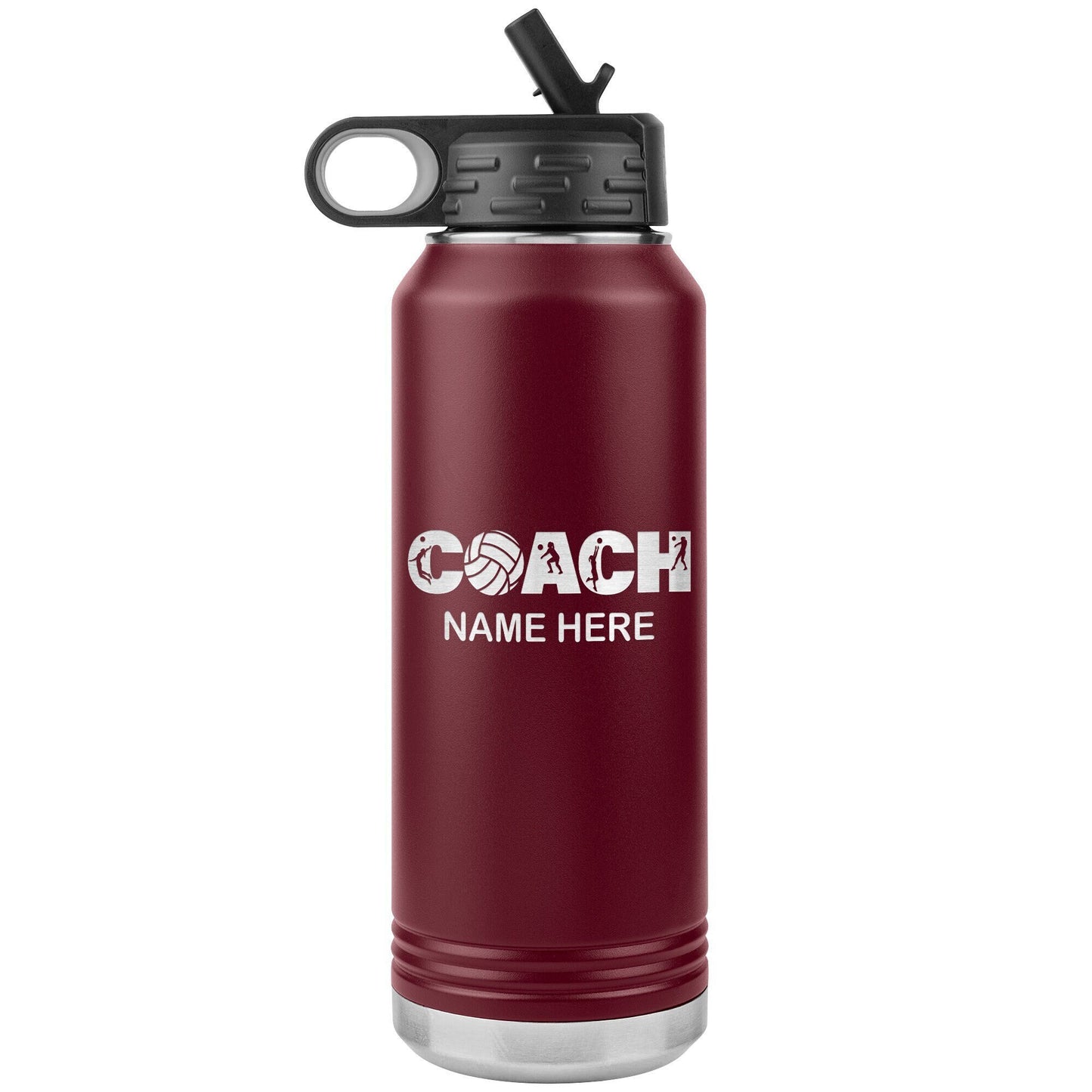 Custom volleyball Player With Name Water Bottle/Volleyball Team Gift/Volleyball Coach Water Bottle Gift/Laser Etched Gift With Name