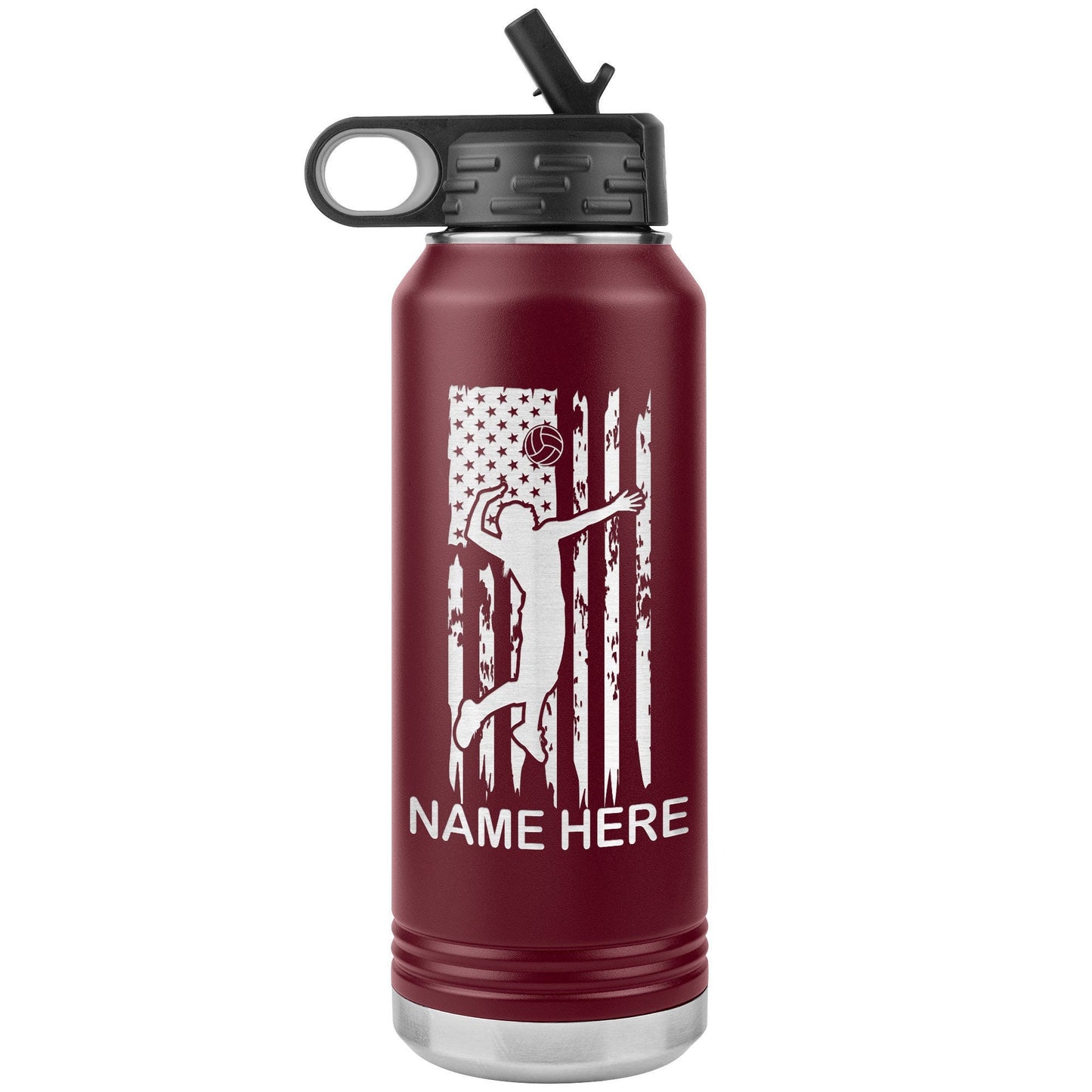 Custom volleyball Player With Name Water Bottle/Volleyball Team Gift/Volleyball Coach Water Bottle Gift/Laser Etched Gift With Name