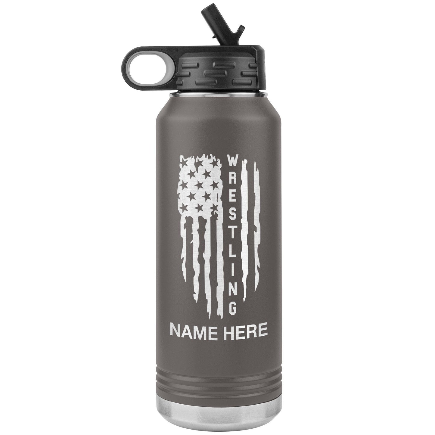 Personalized Wrestling Water Bottle: Laser Etched Insulated Tumbler