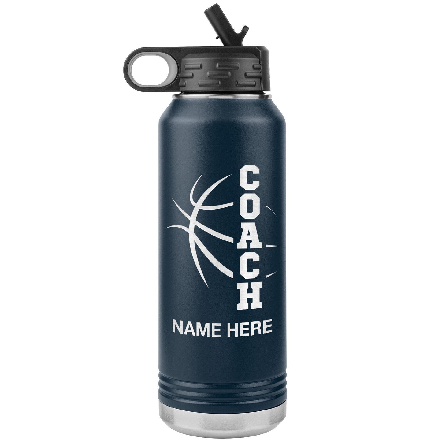 Personalized Football Coach Water Bottle, 32oz Insulated Tumbler with Custom Name, Laser Engraved Coach Gift, Sports Team Gift for Coaches
