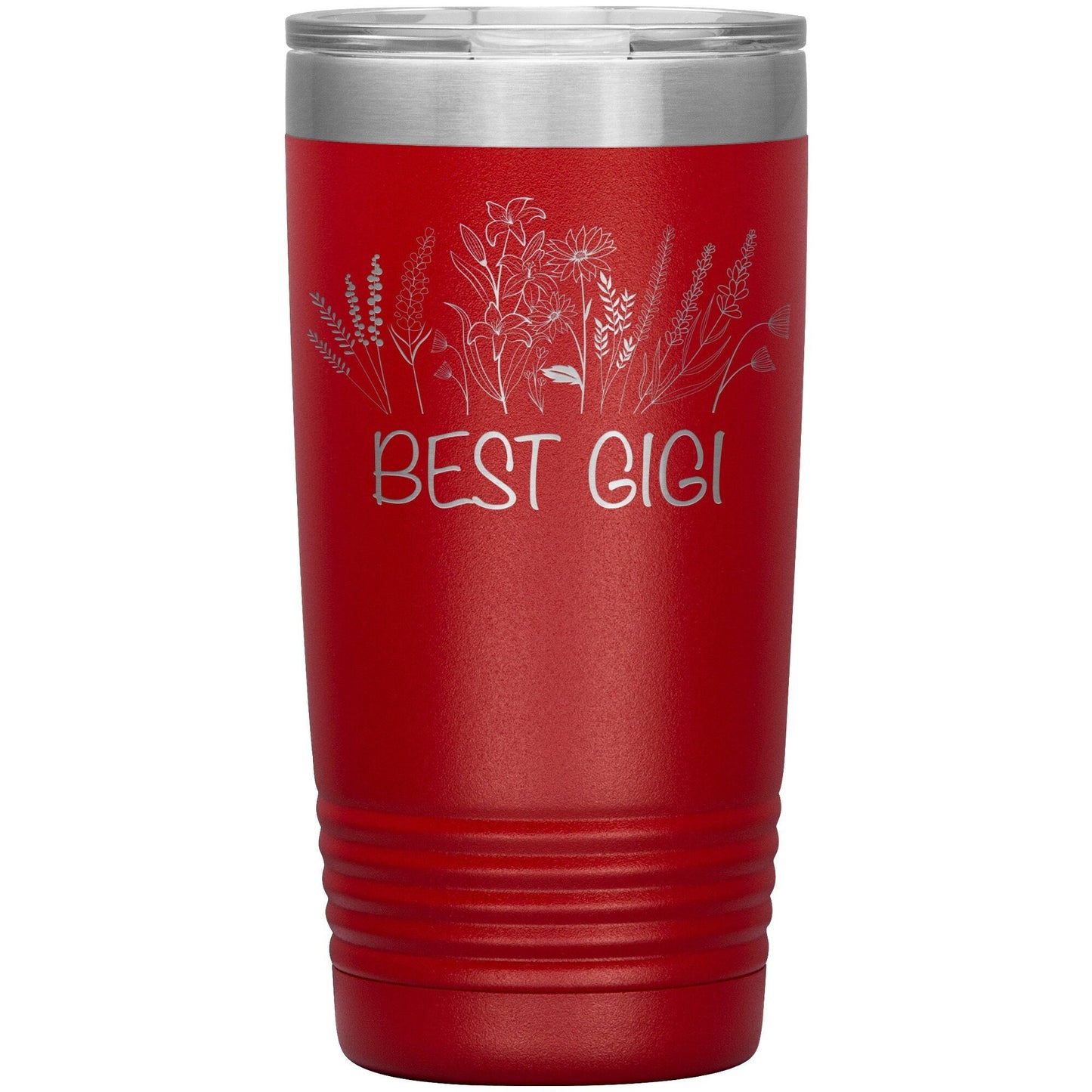 Personalized Grandma Tumbler: Custom Engraved Floral 20oz Water Bottle