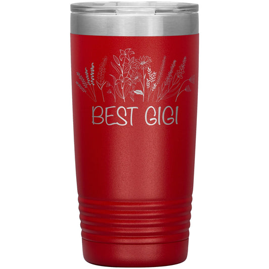 Personalized Grandma Tumbler: Custom Engraved Floral 20oz Water Bottle