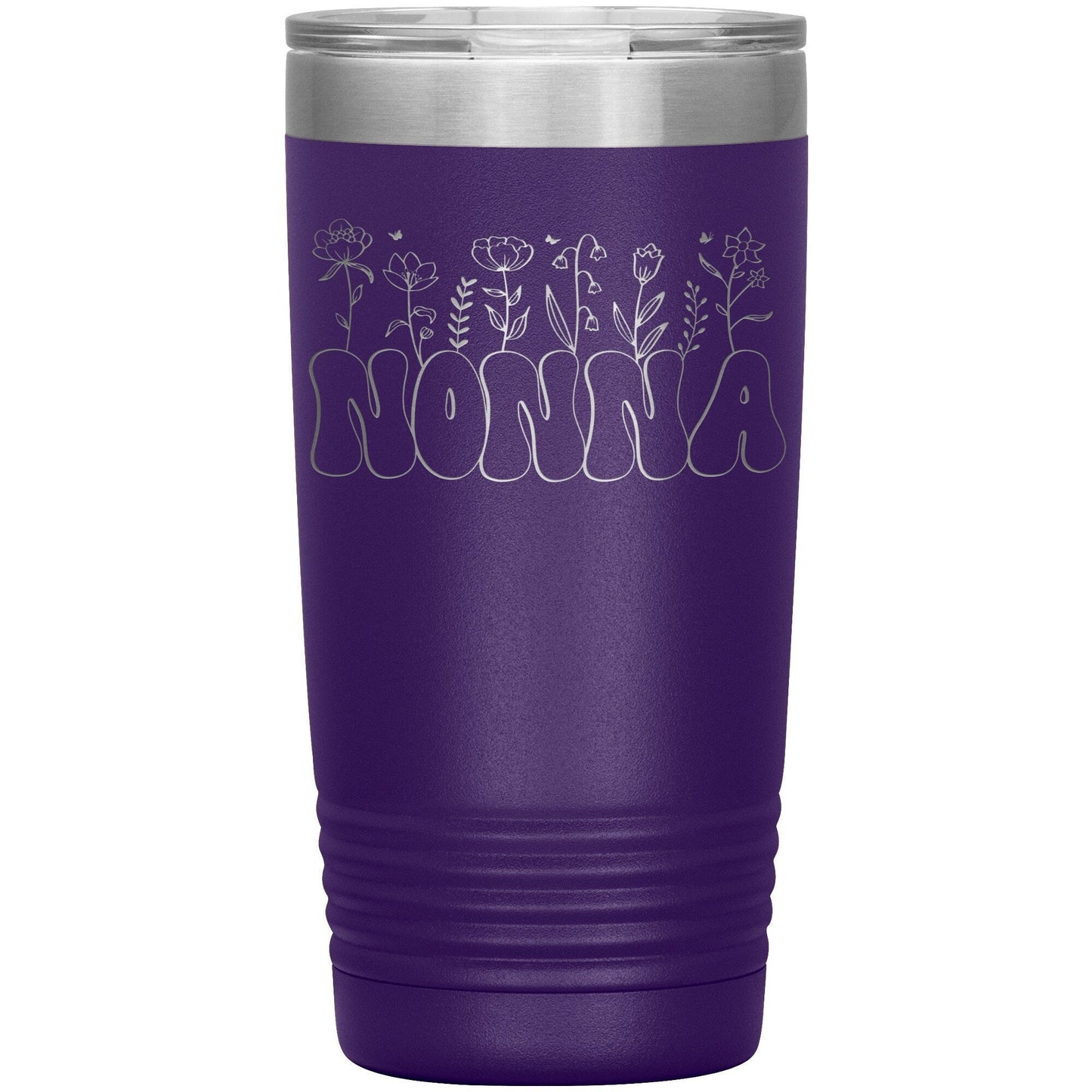 Floral Nonna Tumbler: Personalized Insulated Coffee Mug