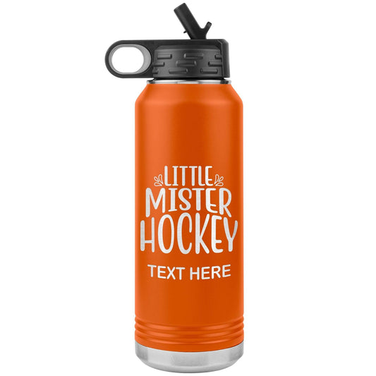 Custom Hockey Player Water Bottle: Laser Etched Insulated Tumbler