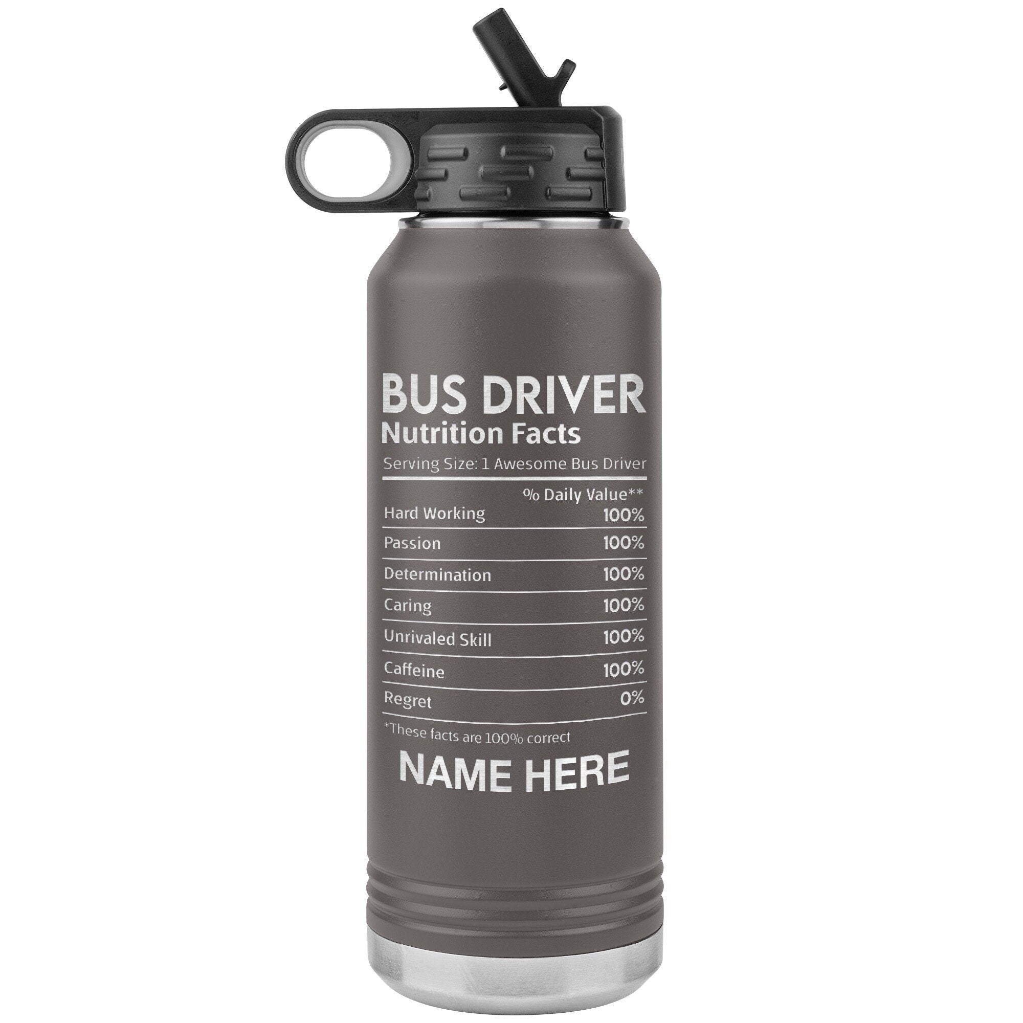 Bus Driver Gift, Laser Engraved 32oz Stainless Steel Insulated Tumbler, End of School Gift, Funny Bus Driver, Personalized Water Bottle