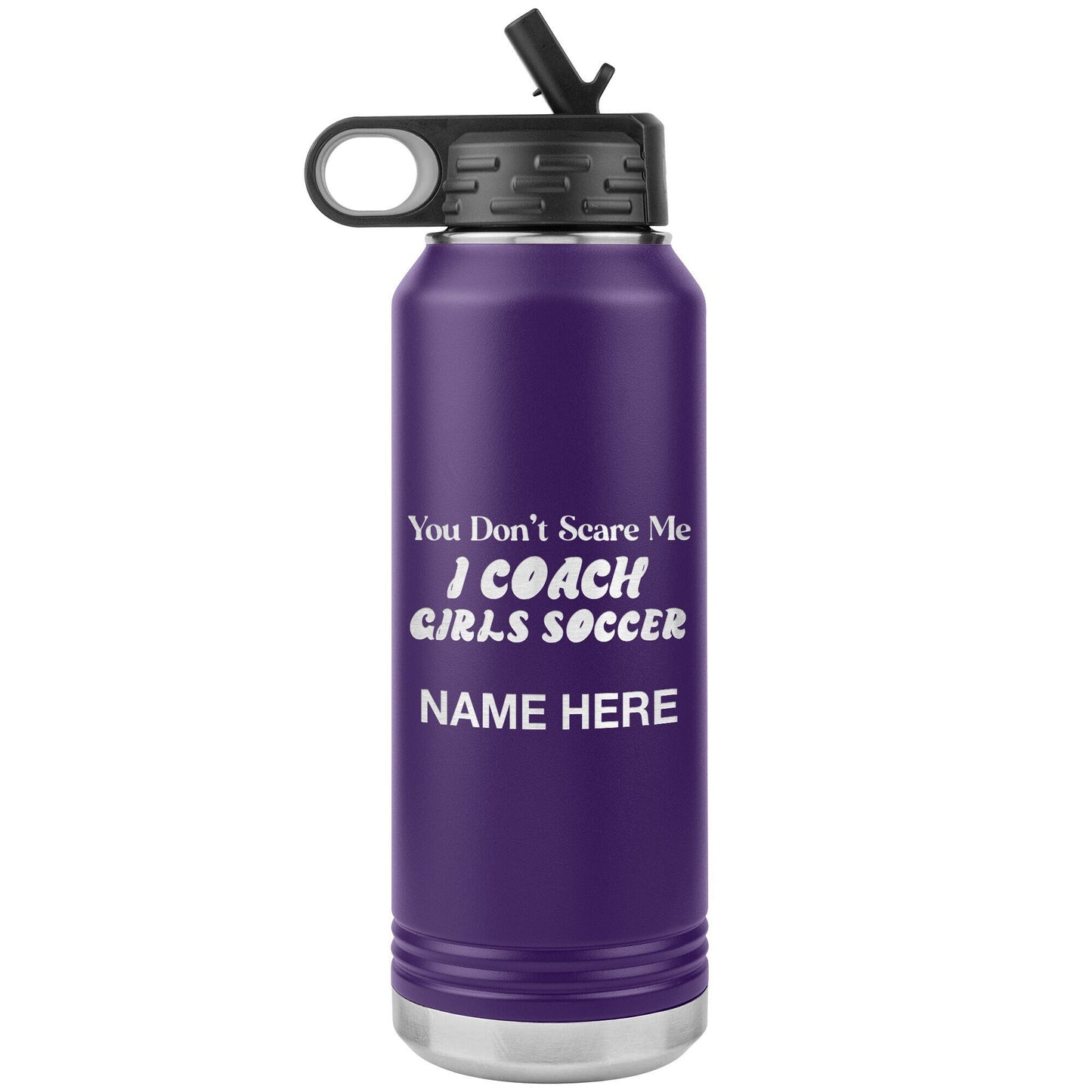 Personalized Soccer Coach Water Bottle: Laser Etched Insulated Tumbler