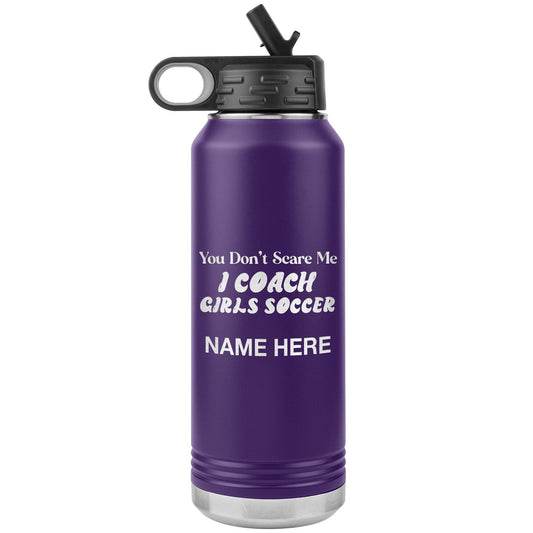 Personalized Soccer Coach Water Bottle: Laser Etched Insulated Tumbler
