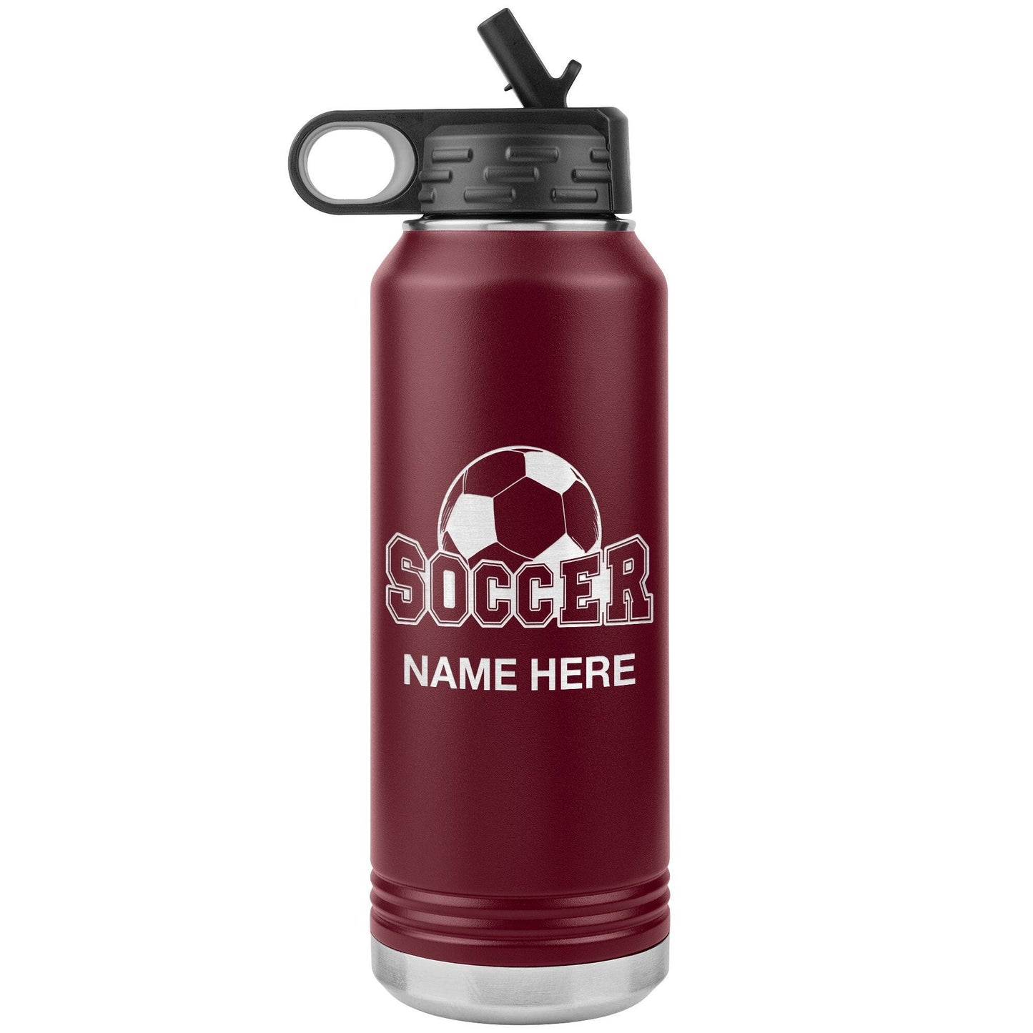 Personalized Soccer Coach Water Bottle: Laser Etched Insulated Tumbler
