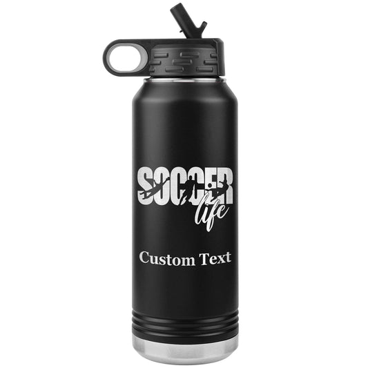 Custom Soccer Coach Water Bottle: Laser Etched Insulated Tumbler