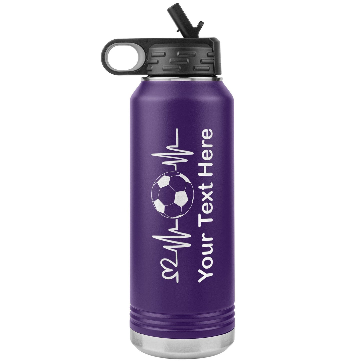 Custom Soccer Coach Water Bottle: Laser Etched Insulated Tumbler