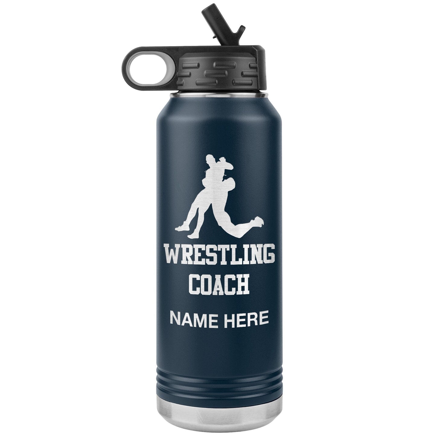 Personalized Wrestling Coach Water Bottle: 32oz Insulated Tumbler