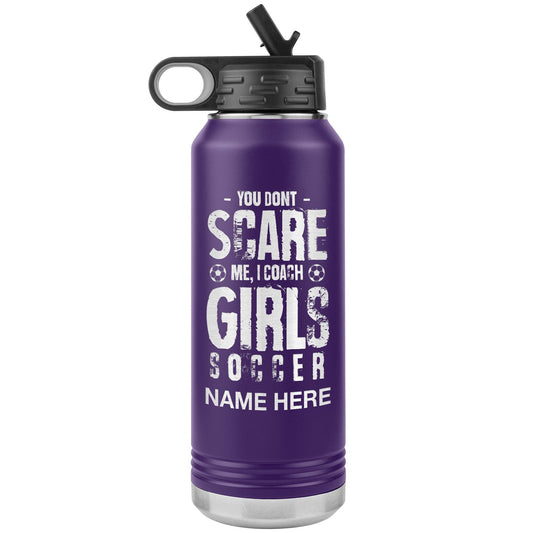 Custom Soccer Coach Water Bottle: Laser Etched Insulated Tumbler
