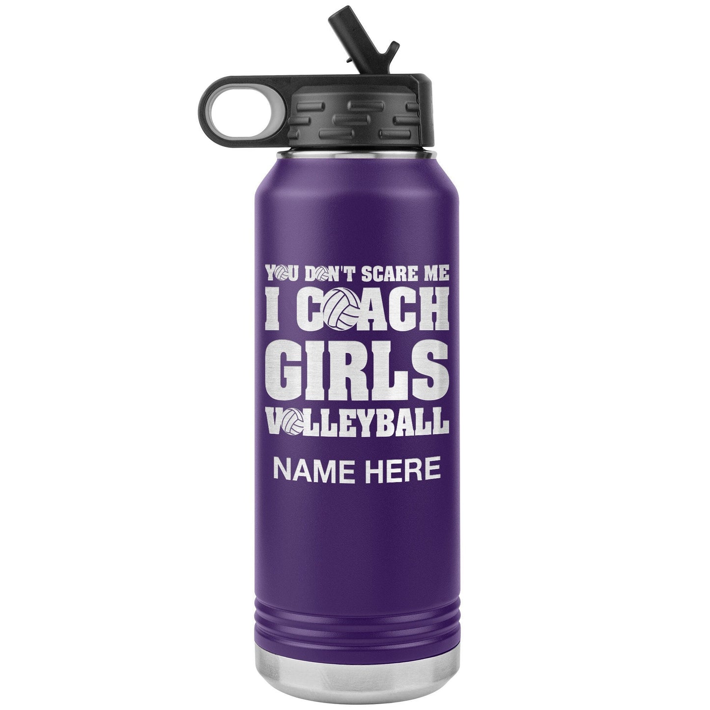 Personalized Volleyball Coach Water Bottle: Laser Etched Insulated Tumbler