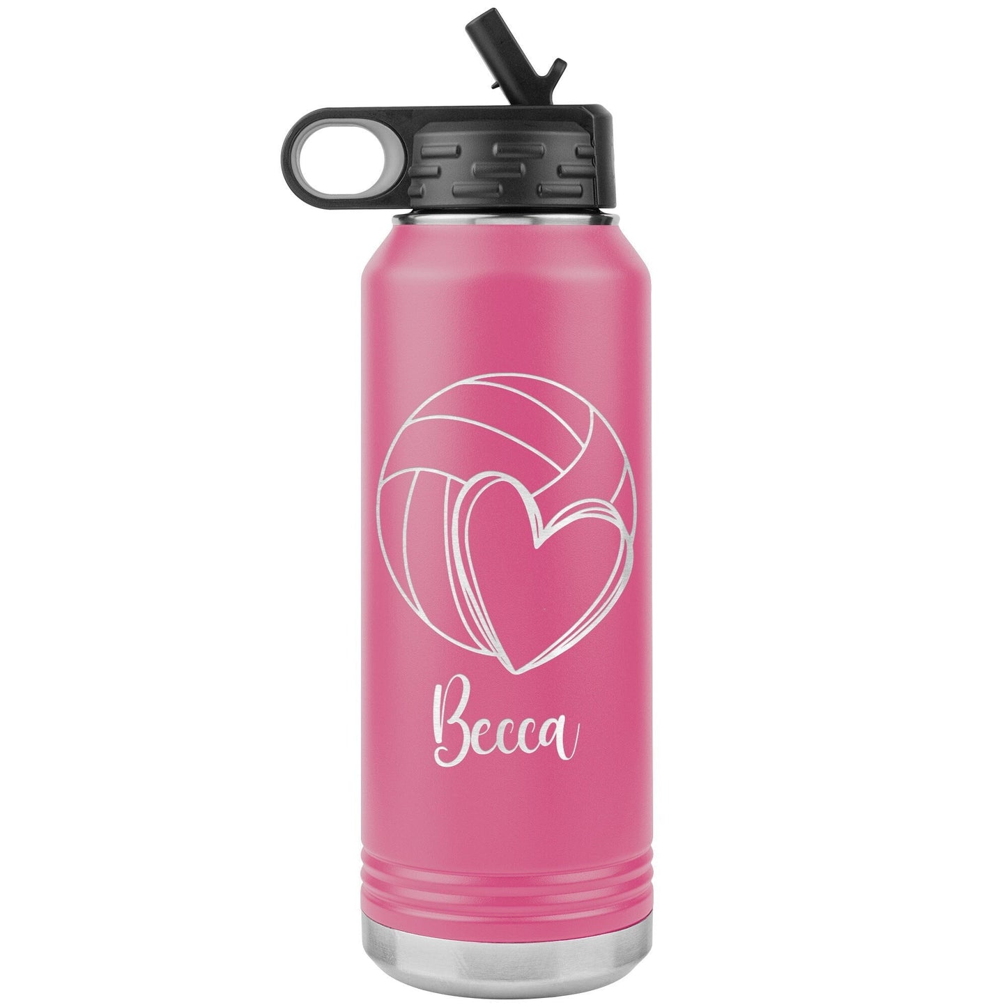 Custom volleyball Player With Name Water Bottle/Volleyball Team Gift/Volleyball Coach Water Bottle Gift/Laser Etched Gift With Name