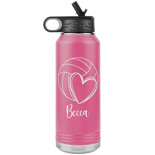 Custom volleyball Player With Name Water Bottle/Volleyball Team Gift/Volleyball Coach Water Bottle Gift/Laser Etched Gift With Name