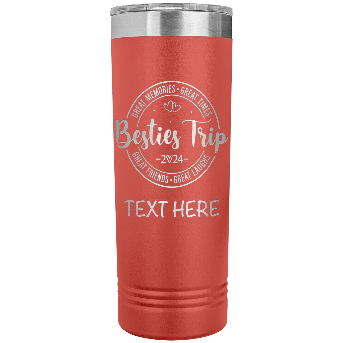 Personalized Girls Trip Tumbler: Engraved Stainless Steel Vacation Cup