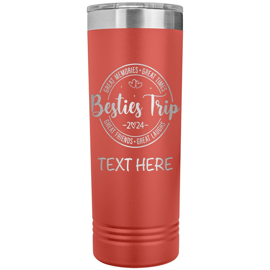 Personalized Girls Trip Tumbler: Engraved Stainless Steel Vacation Cup