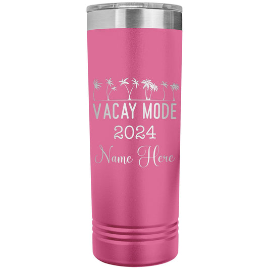 Personalized Vacation Tumbler: 22oz Stainless Steel Girls Trip Gift