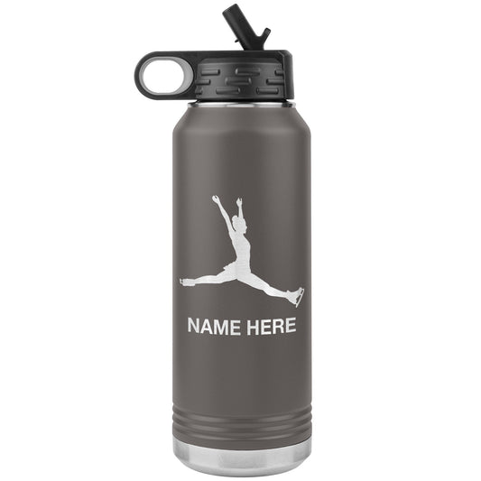 Personalized Ice Skating Water Bottle: Engraved Stainless Steel Tumbler