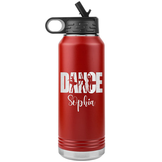 Personalized Engraved Stainless Steel Water Bottle with Straw