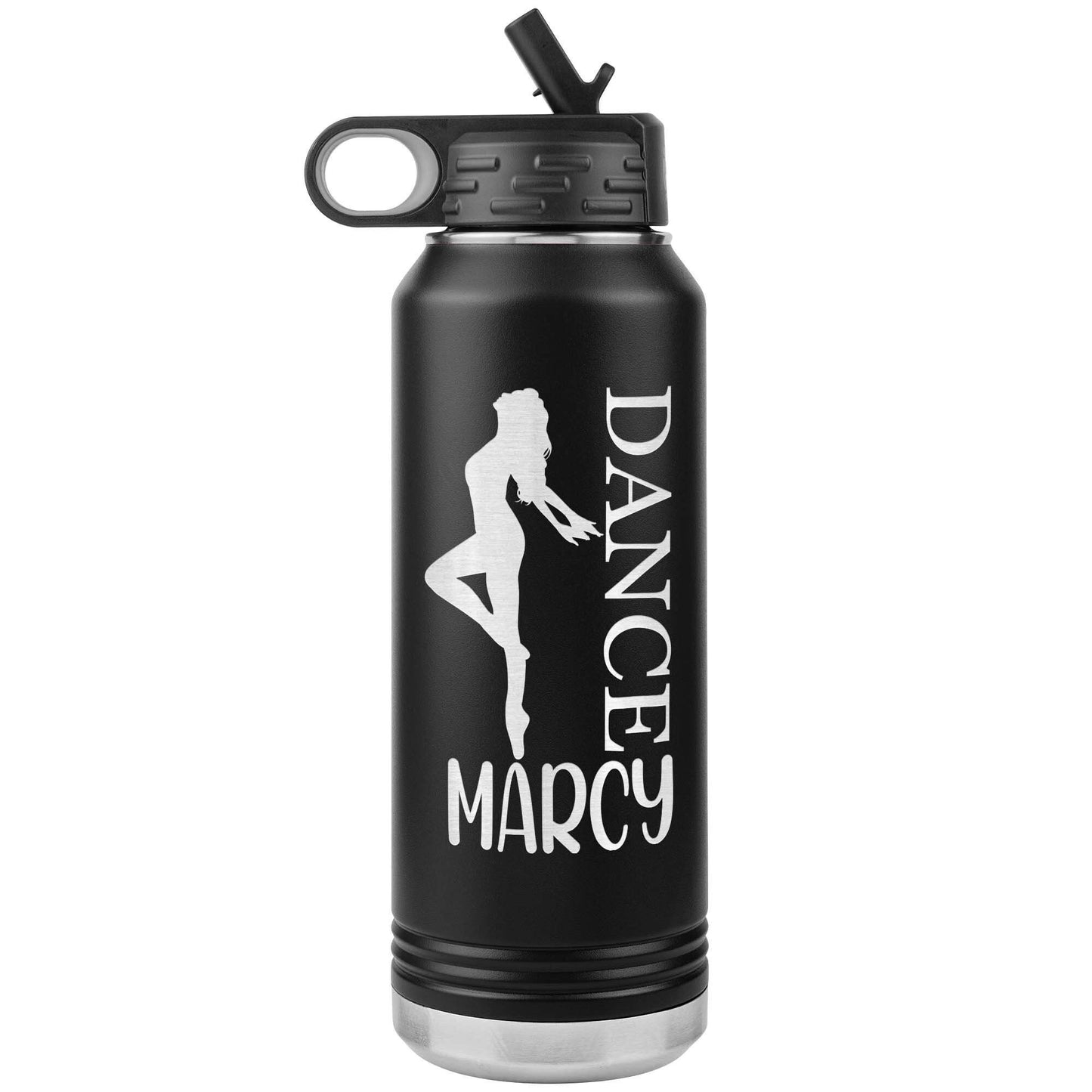 Engraved Stainless Steel Water Bottle with Straw: Personalized Sport Bottle
