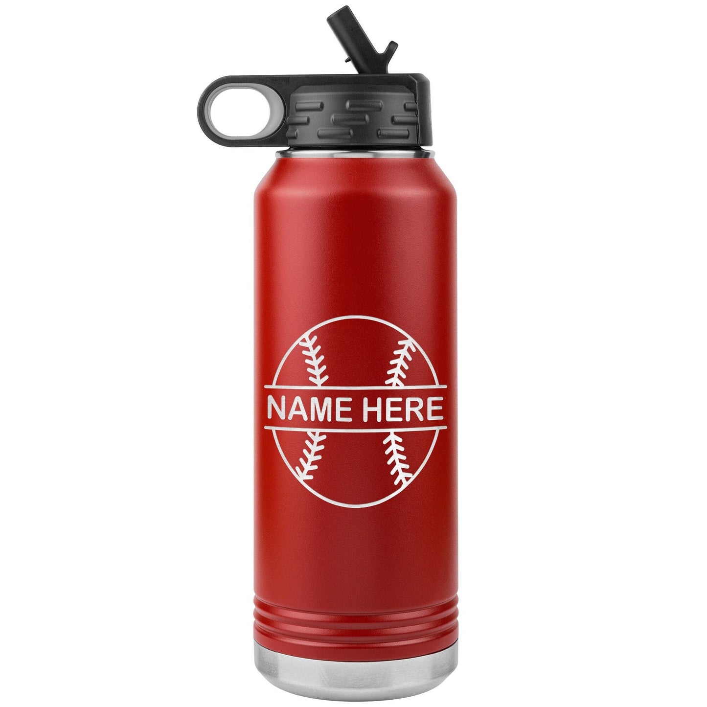 Custom Softball Player Water Bottle: Laser Etched Insulated Tumbler