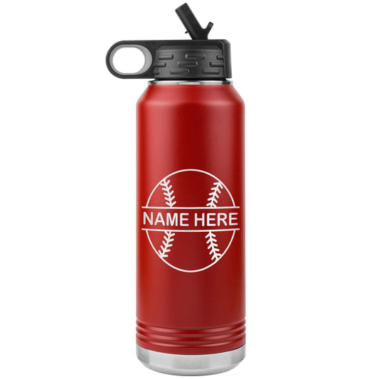 Custom Softball Player Water Bottle: Laser Etched Insulated Tumbler