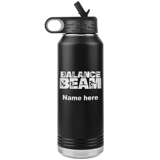 Personalized Gymnastics Water Bottle: Engraved Stainless Steel Tumbler