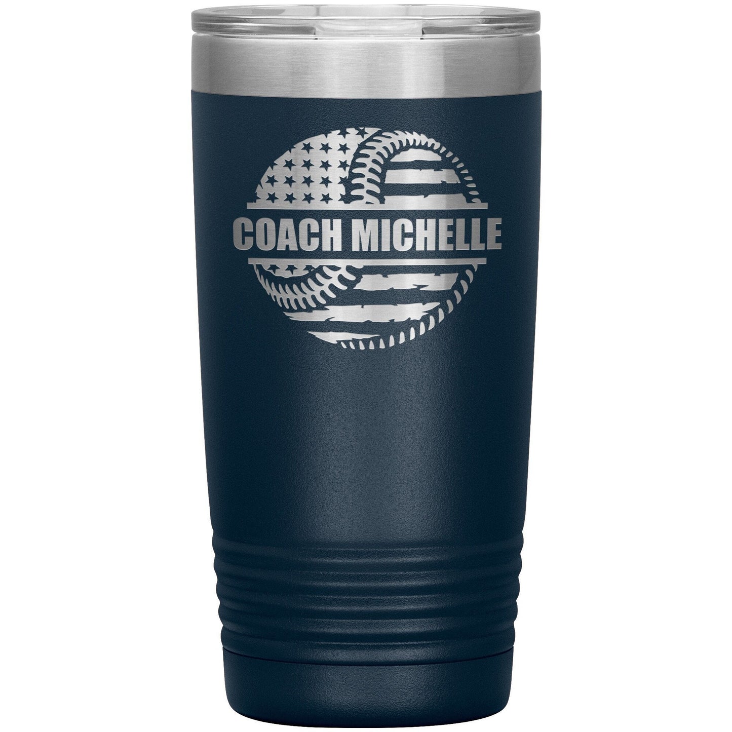 Custom Softball Coach Tumbler: Laser Etched Insulated Water Bottle