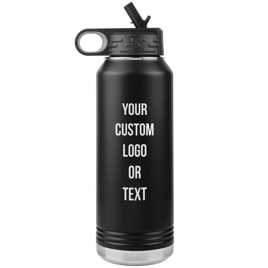Custom Engraved Water Bottle: 32oz Insulated Tumbler with Straw
