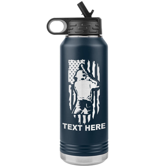 Personalized 32oz Stainless Steel Bottle | Engraved Insulated Bottle Flip Top Lid, Straw | Gift for Athletes, Coaches, Softball Players