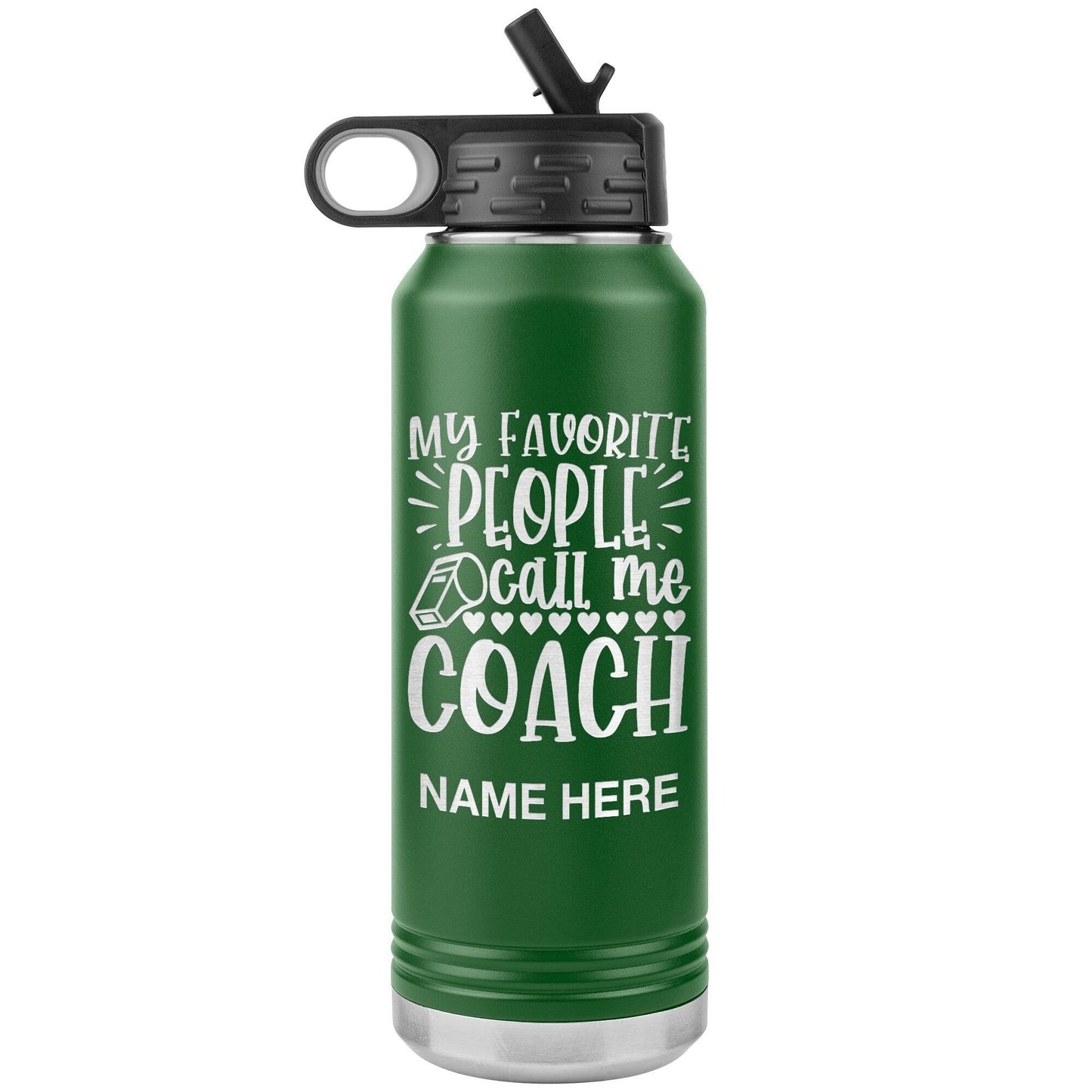 Personalized Coach Water Bottle: Engraved Stainless Steel Tumbler