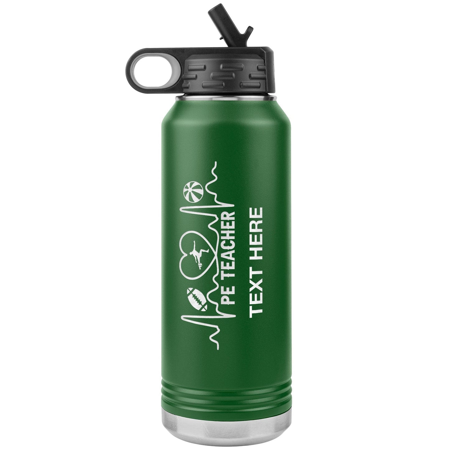 Personalized PE Teacher Tumbler, 32oz Stainless Steel Water Bottle, Engraved Insulated Travel Mug, Custom Name Gift for Coaches or Referees