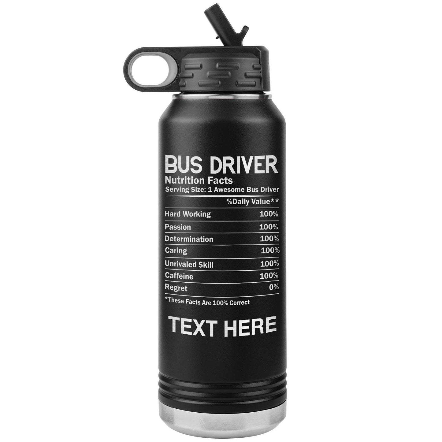 Bus Driver Gift, Laser Engraved 32oz Stainless Steel Insulated Tumbler, End of School Gift, Funny Bus Driver, Personalized Water Bottle