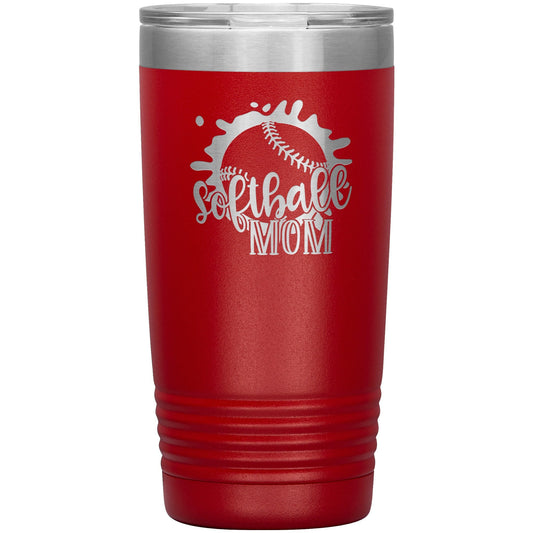 Softball Mom Tumbler: Personalized Laser Etched 20oz Water Bottle