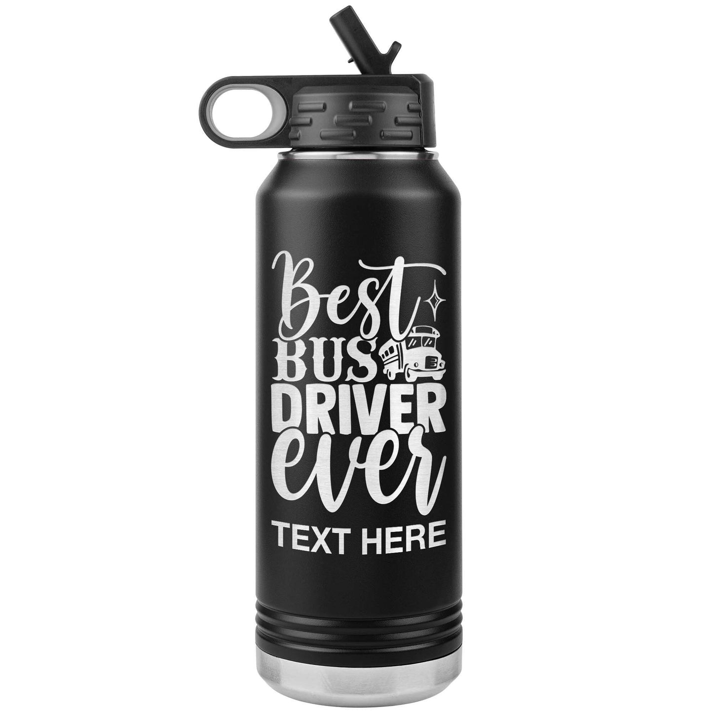 Bus Driver Gift, Laser Engraved 32oz Stainless Steel Insulated Tumbler, End of School Gift, Funny Bus Driver, Personalized Water Bottle