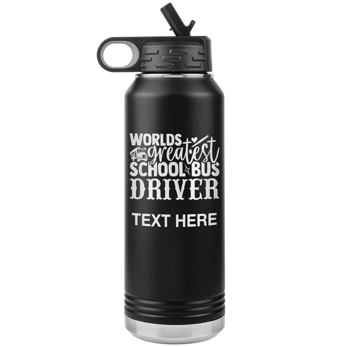 Custom Bus Driver Water Bottle: Engraved Stainless Steel Gift