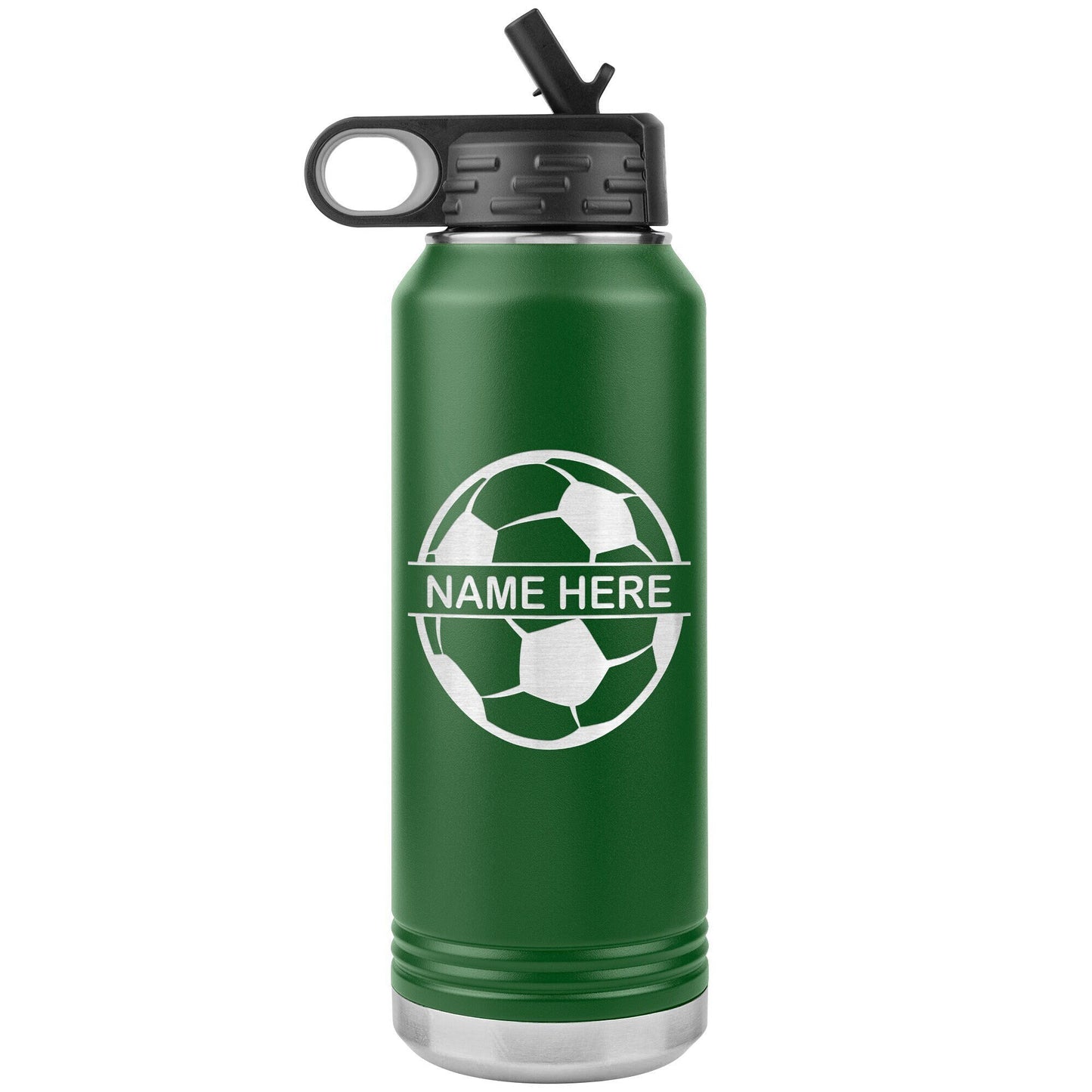 Custom Soccer Coach Water Bottle: Laser Etched Insulated Tumbler