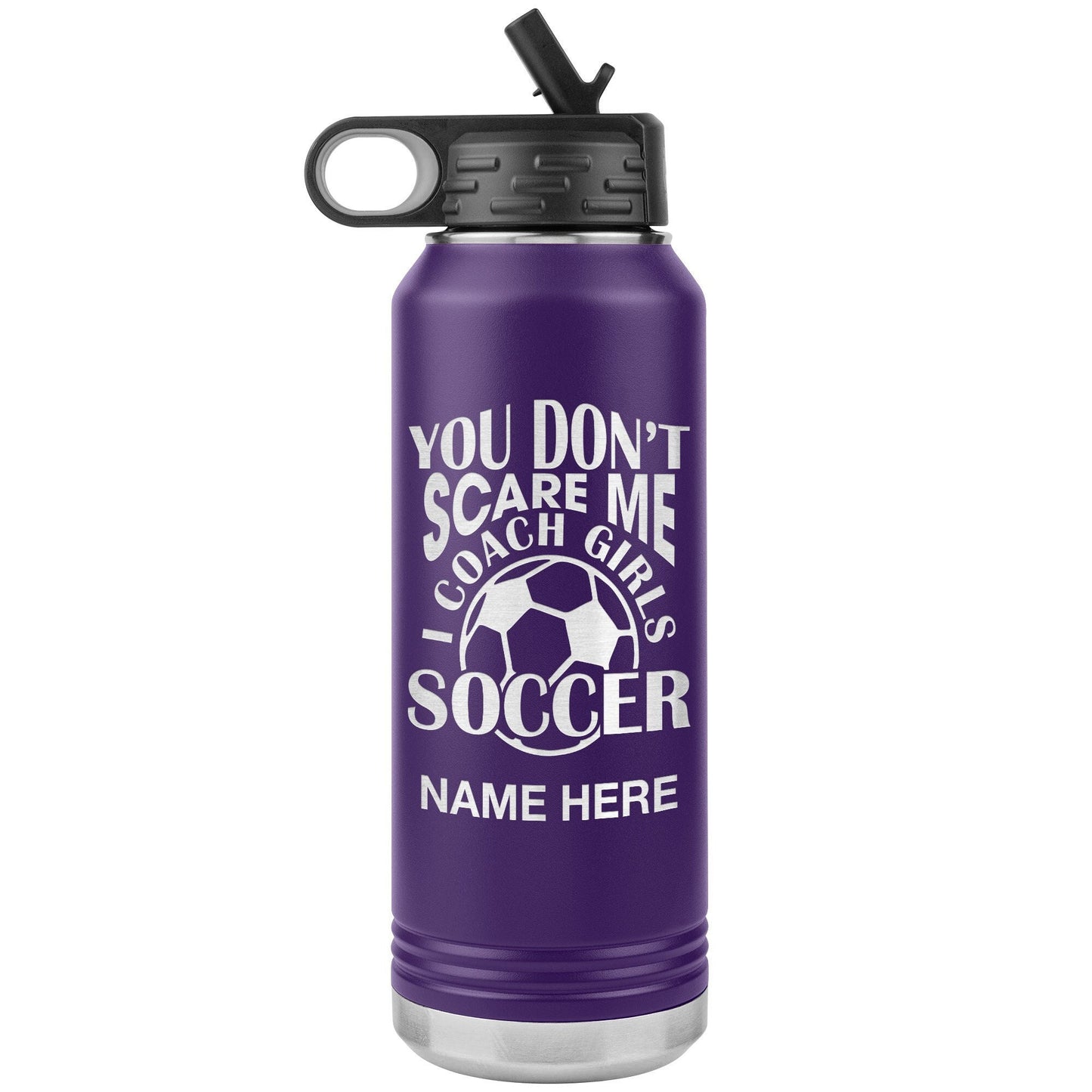 Personalized Soccer Coach Water Bottle: Laser Etched Insulated Tumbler
